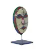 Product image 3 of the product “Small Mask on stand - Modell 2, 53cm height, sculpture from upcyceled oil barrel. ”